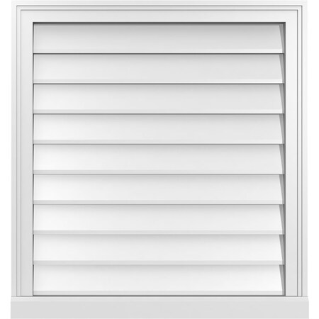 Ekena Millwork Vertical Surface Mount PVC Gable Vent w/ 2"W x 2"H , Brickmould Sill Frame, 28"W x 30"H GVPVE28X3003SN